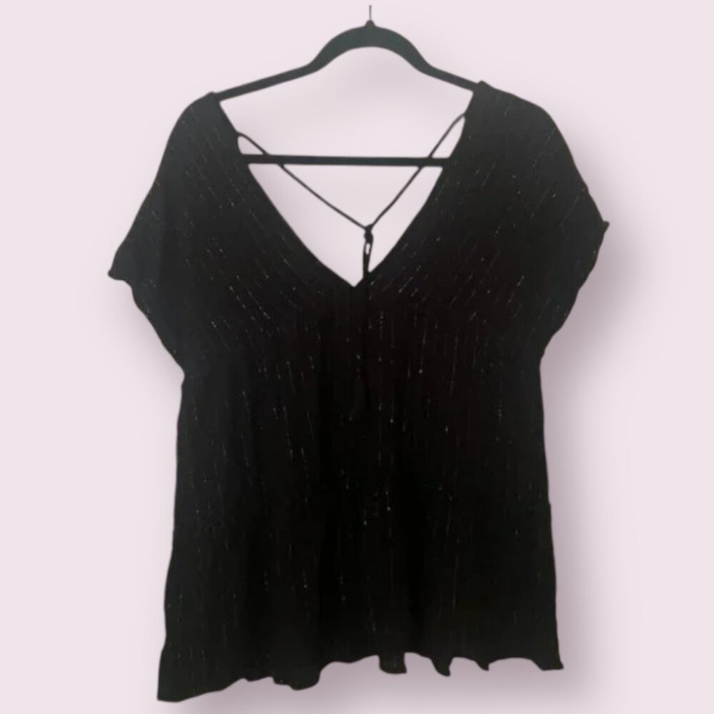 ⭐️ Beach Coverup Cover Up Blouse Shimmer Glitter Boho Vacation Flow Blouse Top
